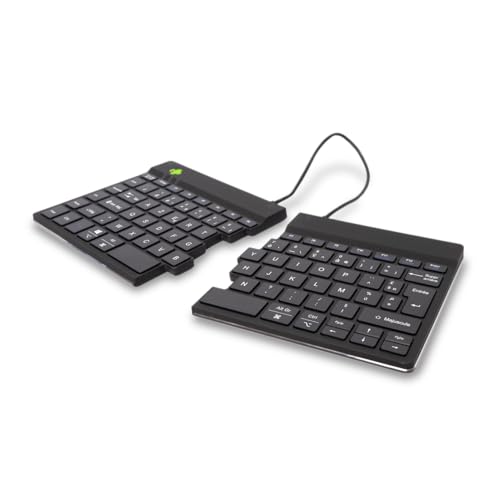 R-Go Split Tastatur, Bluetooth 5.0, Mit Anti-RSI-Software, AZERTY Française, Ergonomische Design mit Geteilte Tastenfeld, Kompatibel mit Windows/Microsoft/Linux/Mac, Schwarz von R-Go Tools