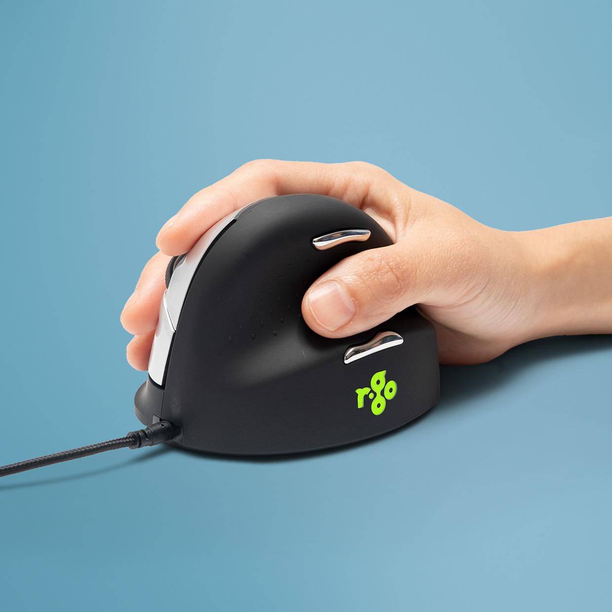 R-Go Tools Ergonomische Maus R-Go HE Break mit Pausensoftware, medium (Handlänge 165-185mm), Rechtshänder, verkabelt, schwarz von R-Go Tools