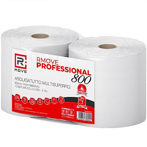 R MOVE 2 Rollen Trockenpapier, 1,7 kg, insgesamt 900 Abrisse, lange Lebensdauer, extra stark, 2-lagig, reine Zellulose, Küchenhandtuchrollen R MOVE 2 Rollen Trockenpapier, 1,7 kg, insgesamt 900 Abrisse, lange Lebensdauer, extra stark, 2-lagig, reine Zellulose, Küchenhandtuchrollen von R MOVE