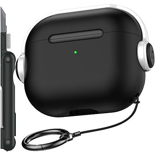 R-fun Airpods 3. Generation Hülle mit sicherem Schloss, Musik-Headset-Kopfhörer, Schutzhülle mit Reinigungsset, kompatibel mit Apple Airpods 3 2021, Ladehülle,Schwarz & Weiß von R-fun
