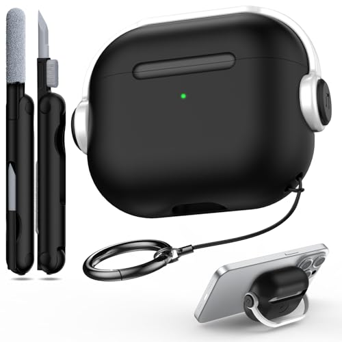 R-fun Kompatibel mit Airpods 3rd Generation Case mit Secure Lock, Musik Headset Kopfhörer Schutzhülle mit Reinigungsset Kompatibel mit Apple Airpods 3 2021 Ladecase,Schwarz &Weiß von R-fun
