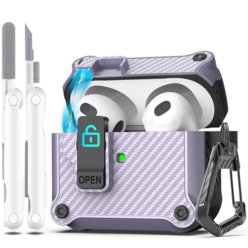 R-fun Kompatibel mit AirPods 3rd Generation 2021 Ladecase Abdeckung, Full Drop Protection Auto Pop-Up Deckel Kompatibel mit Apple Airpod 3-Gen Fall mit Cleaner Kit Schlüsselanhänger,Lavneder R-fun Kompatibel mit AirPods 3rd Generation 2021 Ladecase Abdeckung, Full Drop Protection Auto Pop-Up Deckel Kompatibel mit Apple Airpod 3-Gen Fall mit Cleaner Kit Schlüsselanhänger,Lavneder von R-fun