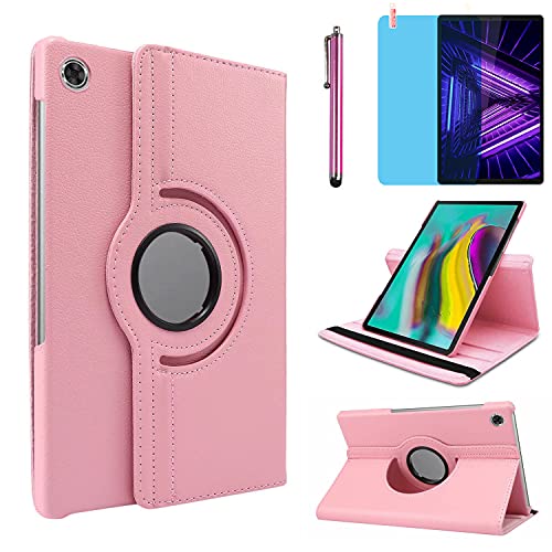 Hülle für Lenovo Tab M10 Plus 10.3 Inch 2020 (TB-X606F TB-X606X), 360 Grad drehbarer Ständer Schutzhülle,Mit Stylus Pen,Bildschirm Film (Pink) von R.SHENGTE