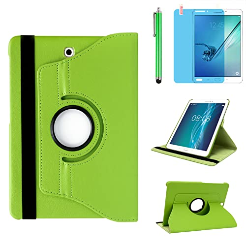 Hülle für Samsung Galaxy Tab S2 8.0'' 2015 (SM-T710 SM-T713 SM-T715), 360 Grad drehbarer Ständer Smart Schutzhülle,Mit Stylus Pen,Bildschirm Film (Green) von R.SHENGTE