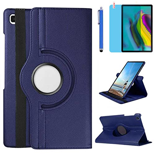 Hülle für Samsung Galaxy Tab S5e 10.5'' 2019 (SM-T720 T725 T727), 360 Grad drehbarer Ständer Smart Schutzhülle,Mit Stylus Pen,Bildschirm Film (Deep Blue) von R.SHENGTE