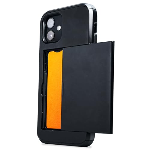 R2B® iPhone 12 Hülle - Handyhülle iPhone 12 mit Passholder und Screenprotector, Schwarz, Model Utrecht, Robuste Schutzhülle für iPhone 12 und iPhone 12 Pro von R2B