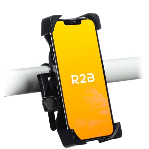 R2B Handy Halterung Fahrrad - Universal Fahrrad Handyhalterung, mit klick-System, Handyhalter Fahrrad für Mountainbikes, Motorräder und Motorroller, 360-Grad-Drehfunktion, einfache Montage von R2B