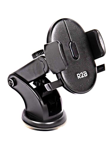 R2B Handyhalterung Saugnapf - Handy Halterung Auto, Handyhalter fur handys max 8,5 cm Breit, Für Fenster und Armaturenbrett, 360-Grad-Drehfunktion, Car Phone Holder mit starker Saugnapf von R2B