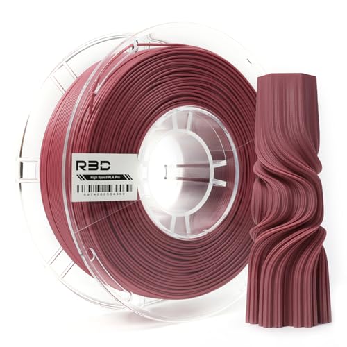 R3D PLA Matte Dark Rose Red High Speed Filament 1.75mm 1KG, 3D Printer Filament for 30-600mm/s High-Speed Printing, Dimensional Accuracy +/- 0.02mm, 1kg Plastic Spool, Compatible with AMS von R3D