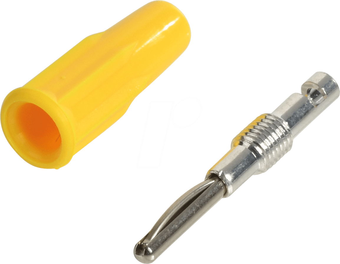 R921334000 - Bananenstecker, 2 mm,  Lötanschluss, gelb von RADIALL