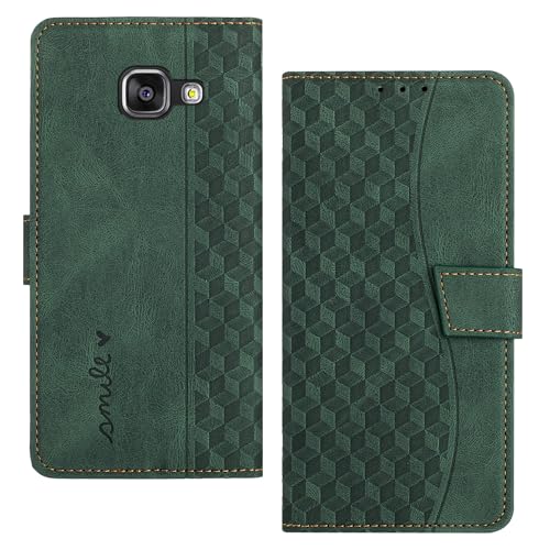RADOO Handyhülle für Samsung Galaxy A5 2016/A510 Hülle Leder für Klappbar PU Leder Tasche Flip Wallet Stoßfeste Case Schutzhülle Klapphülle für Galaxy A5 2016/A510 Hülle Lederhülle (Grün) von RADOO