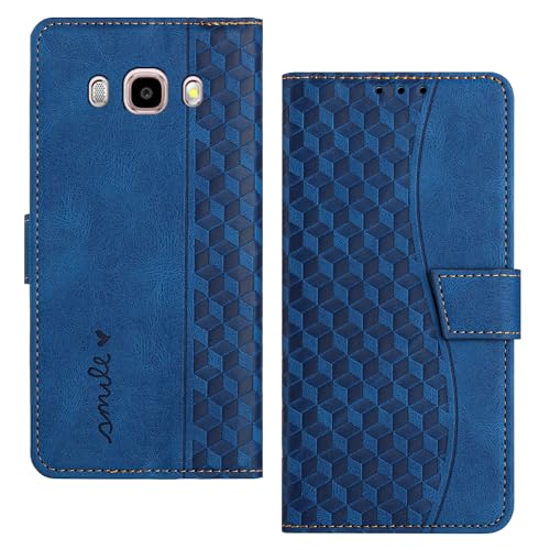 RADOO Handyhülle für Samsung Galaxy J5 2016/J510 Hülle Leder für Klappbar PU Leder Tasche Flip Wallet Stoßfeste Case Schutzhülle Klapphülle für Galaxy J5 2016/J510 Hülle Lederhülle (Blau) von RADOO