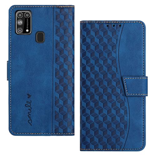 RADOO Handyhülle für Samsung Galaxy M31/M21S Hülle Leder für Klappbar PU Leder Tasche Flip Wallet Stoßfeste Case Schutzhülle Klapphülle für Galaxy M31/M21S Hülle Lederhülle (Blau) von RADOO