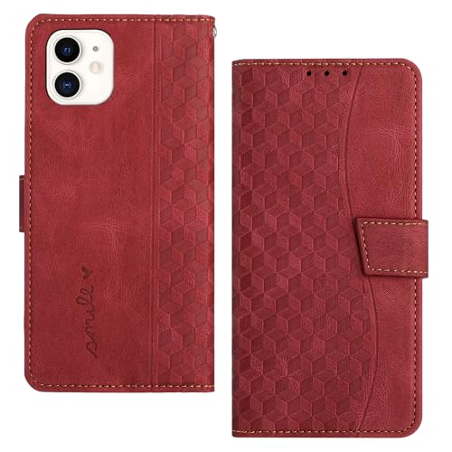 RADOO Handyhülle für iPhone 11 (6,1 Zoll) Hülle Leder für Klappbar PU Leder Tasche Flip Wallet Stoßfeste Case Schutzhülle Klapphülle für iPhone 11 Hülle Lederhülle (Rot) von RADOO