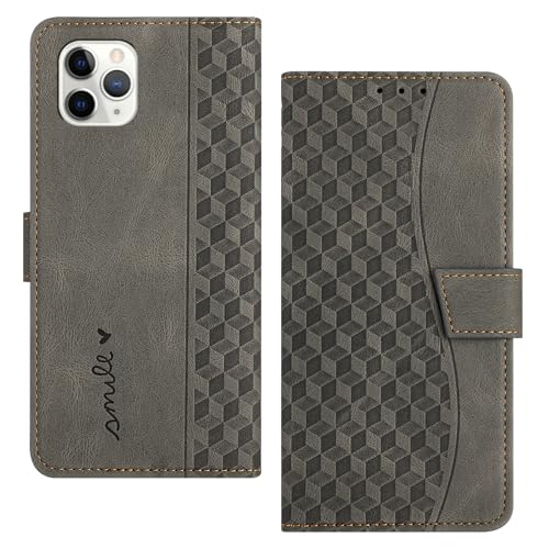 RADOO Handyhülle für iPhone 11 Pro (5,8 Zoll) Hülle Leder für Klappbar PU Leder Tasche Flip Wallet Stoßfeste Case Schutzhülle Klapphülle für iPhone 11 Pro Hülle Lederhülle (Asche) von RADOO