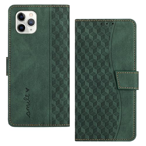 RADOO Handyhülle für iPhone 11 Pro (5,8 Zoll) Hülle Leder für Klappbar PU Leder Tasche Flip Wallet Stoßfeste Case Schutzhülle Klapphülle für iPhone 11 Pro Hülle Lederhülle (Grün) von RADOO