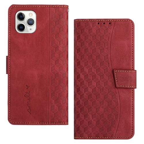 RADOO Handyhülle für iPhone 11 Pro Max (6,5 Zoll) Hülle Leder für Klappbar PU Leder Tasche Flip Wallet Stoßfeste Case Schutzhülle Klapphülle für iPhone 11 Pro Max Hülle Lederhülle (Rot) von RADOO