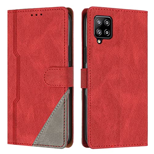 RADOO Kompatibel mit Samsung Galaxy A22 4G / M32 4G Hülle, PU Leder Handyhülle [Stand Feature] [Kartenfachr] [Magnetic Closure Snap] Schutzhülle Klappbar Flip Cover für Samsung A22 4G/M32 4G (Rot) von RADOO