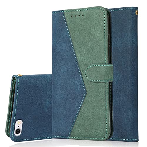RADOO Kompatibel mit iPhone 6S Plus /6 Plus Hülle (5,5 Zoll), PU Leder Tasche Case Klappbar Handyhülle mit [Kartenfach] [Magnet] Cover Flip Case 360 Grad Rundum Komplett-Schutz Klapphülle (Blau Grün) von RADOO