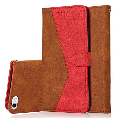 RADOO Kompatibel mit iPhone 6S Plus /6 Plus Hülle (5,5 Zoll), PU Leder Tasche Case Klappbar Handyhülle mit [Kartenfach] [Magnet] Cover Flip Case 360 Grad Rundum Komplett-Schutz Klapphülle (Rotbraun) von RADOO