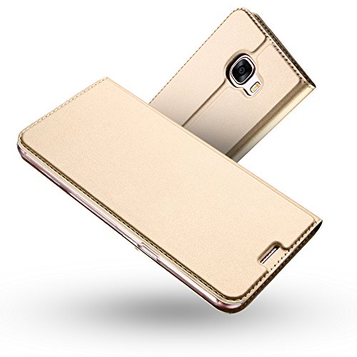 RADOO Schutzhülle für Galaxy A5 2017, ultradünn, aus PU-Leder, Premium-Schutzhülle mit Klappdeckel, mit [Kartenfächer] für Samsung Galaxy A5 2017 (Gold) von RADOO