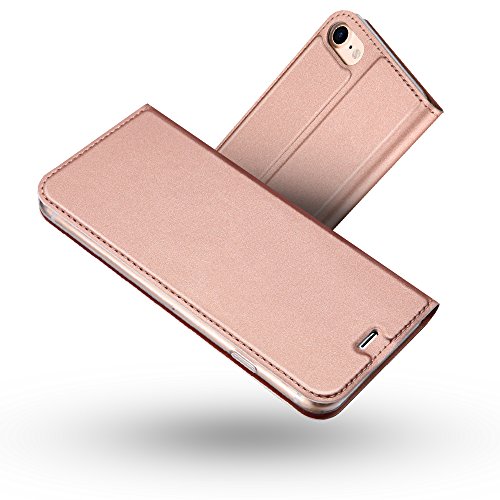 RADOO iPhone 8 Hülle,iPhone 7 Hülle, Premium PU Leder Handyhülle Brieftasche-Stil Magnetisch Klapphülle Etui Brieftasche Hülle Schutzhülle Tasche für Apple iPhone 7/ iPhone 8 4.7 Zoll (Rose Gold) von RADOO