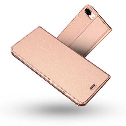 RADOO iPhone 8 Plus Hülle,iPhone 7 Plus Hülle, Premium PU Leder Handyhülle Brieftasche-Stil Magnetisch Klapphülle Etui Brieftasche Hülle Schutzhülle Tasche für Apple iPhone 7/8 Plus 5.5" (Rose Gold) von RADOO