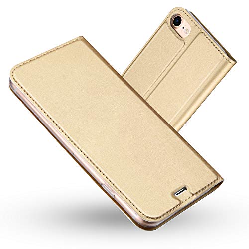 RADOO iPhone SE 2020 (4,7 Zoll) Hülle,iPhone SE 2020 Lederhülle, Premium PU Leder Handyhülle Brieftasche-Stil Magnetisch Klapphülle Etui Brieftasche Hülle Schutzhülle Tasche (Gold) von RADOO