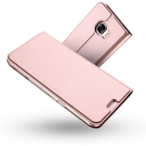 Radoo Galaxy A5 2017 Hülle, Premium PU Leder Handyhülle Brieftasche-Stil Magnetisch Folio Flip Klapphülle Etui Brieftasche Hülle Schutzhülle Tasche Case Cover für Samsung Galaxy A5 2017 (Rose Gold) von RADOO