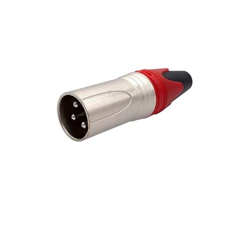 RAHBI 10Pcs Xlr Stecker Audio Stecker Mikrofon Stecker 3pin Lautsprecher Stecker Männlich Und Weiblich Farbe Mic Stecker leisurely (Size : Red male10pc) von RAHBI