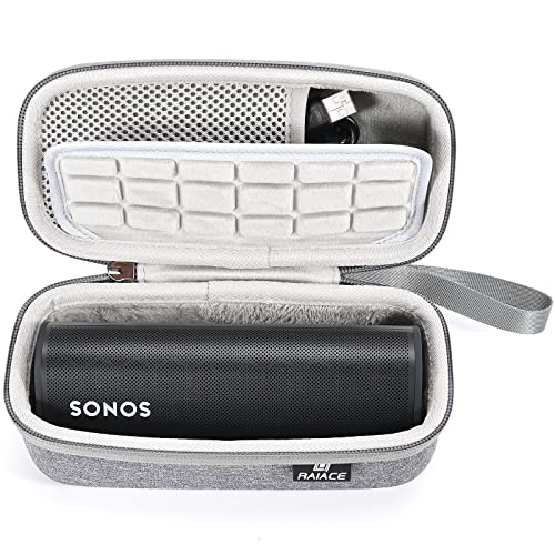 RAIACE Hard Case kompatibel mit Sonos Roam Bluetooth-Lautsprechern, schützende Reise-Aufbewahrungstasche – Grau (grau Futter) von RAIACE