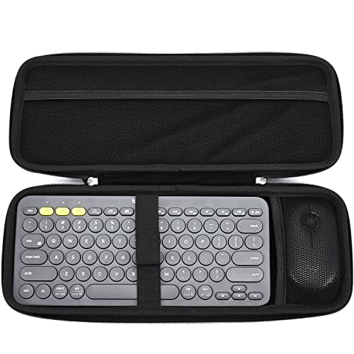 RAIACE Hartschalen-Reisetasche für Logitech K380 Wireless Multi-Device Keyboard und Logitech M350 Mouse Combo. - Schwarz (schwarzes Futter) von RAIACE