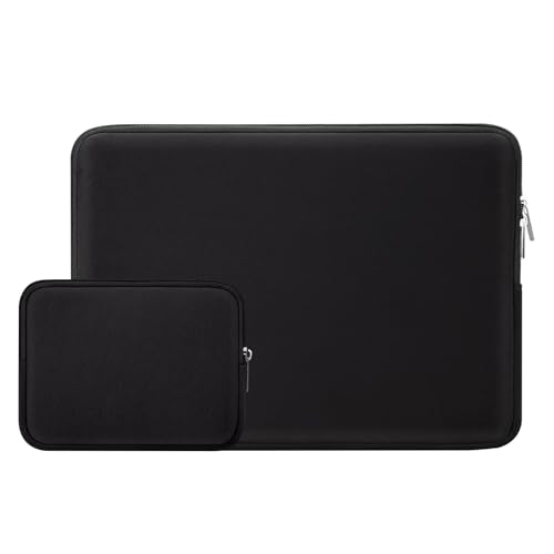 RAINYEAR 13,3 Zoll Laptop Hülle Laptophülle Schutzhülle Sleeve Laptoptasche Case Schutzhülle mit Zubehör Tasche Kompatibel 13" Notebook PC Computer Chromebook, und 14 MacBook M1 Pro A2442(Schwarz) von RAINYEAR make life easier