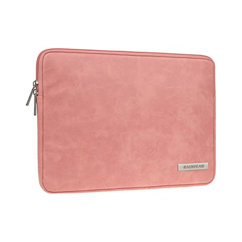 RAINYEAR 13 Zoll Laptop Hülle Faux Wildleder Tasche Schutzhülle Kunstleder Ledertasche Wasserfeste Laptophülle Kompatibel MacBook 13,6 M2 A2681 13,3 A2338 Air Pro M1 A2337 A2251 A2289 (Korallenrot) von RAINYEAR make life easier