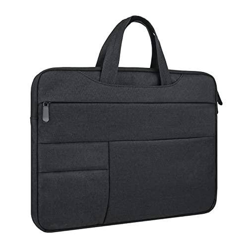 RAINYEAR 14 Zoll Laptoptasche Laptop Hülle Aktentasche für 14" Notebook Chromebook MacBook, Schutzhülle Notebooktasche mit Griff Mehrere Tasche Polyester Wasserdicht Handtasche Laptophülle,Schwarz von RAINYEAR make life easier