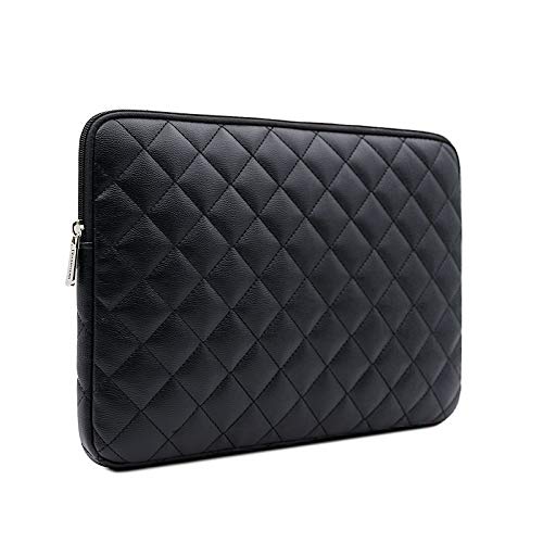 RAINYEAR 15,6 Zoll Laptop Hülle Kunstleder Tasche Diamant Faux Wildleder Schutzhülle Velourleder Ledertasche Stoßfeste Wasserfeste Laptophülle Kompatibel für 15,6 Notebook Computer Chromebook(Schwarz) von RAINYEAR make life easier
