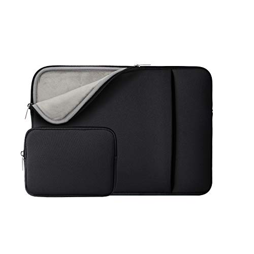 RAINYEAR 15,6 Zoll Laptop Hülle Tasche weiches Flauschiges Futter Cover Tragetasche mit Fronttasche & Zubehörtasche, kompatibel mit 15,6 Zoll Notebook Computer Chromebook(Schwarz) von RAINYEAR make life easier