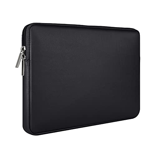 RAINYEAR 15 Zoll Laptop Hülle Weich PU Leder Tasche Gepolsterte Schutzhülle Kunstleder Ledertasche Wasserfeste Laptophülle Kompatibel mit 15,4 MacBook Pro A1938 A1707 A1990(Schwarz) von RAINYEAR make life easier