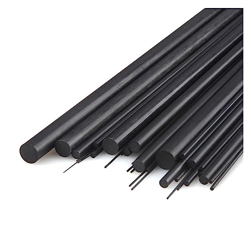 RAJONN Kohlefaser-Stangen, Kohlefaser-Stab Durchmesser 1 mm 2 mm 3 mm 4 mm 5 mm 6 mm Länge 500 mm Für Modellautos, Modellboote, 3D-Drucker (Farbe: 3 mm, 10 Stück) von RAJONN