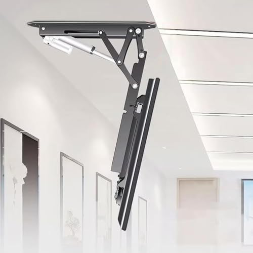 RAJYQODIS tv deckenhalterung elektrisch, deckenhalterung für Fernseher elektrisch mit automatischem Lift, elektrische fernsehhalterung Decke für 32-70-Zoll-Fernseher, Tragfähigkeit 45 kg (Black) von RAJYQODIS