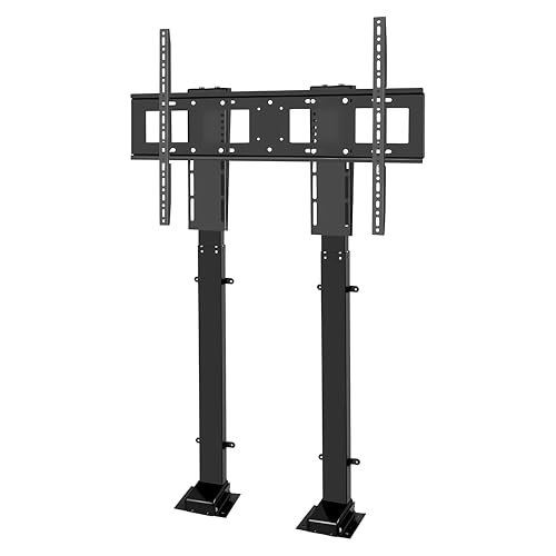 TV-Lift, Höhenverstellbare TV Halterung Mit Fernbedienung, Doppelmotor-Hebehub 150 cm, Für 55-Zoll- Bis 120-Zoll-Fernseher Bis 130 KG von RAJYQODIS