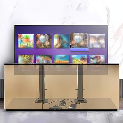 tv Lift elektrisch, tv deckenhalterung elektrisch Mit Fernbedienung und manueller Speichersteuerung, Hubhub mit Doppelmotor 130 cm, Für 55- bis 100-Zoll-Fernseher bis 120 kg (55-100 Zoll) von RAJYQODIS