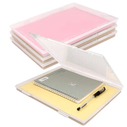4 Pcs Dokumentenbox A4 Kunststoff Transparent, Wasserdicht Aufbewahrungsbox für Dokumente, Akten Organizer für Briefe, Sammelalben, Zeitschriften, Tragbare Box für Schule & Büro von RAKUTE