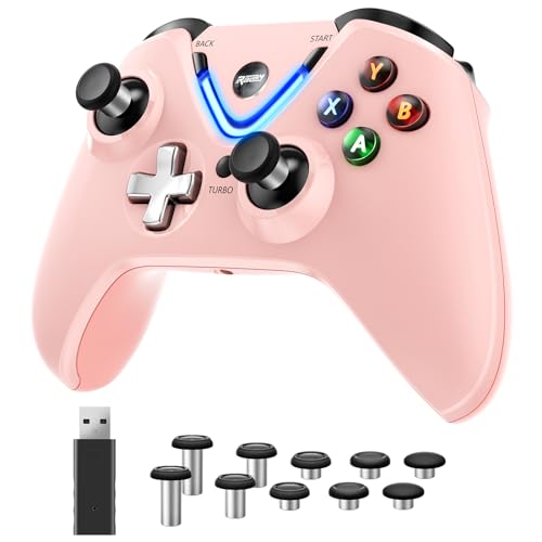 RALAN Wireless Controller mit Paddles für Xbox One S/X, Xbox Series S/X, Windows PC, 2.4G Wireless Adapter mit 3.7mm Kopfhörerbuchse, ALPS Joystick, Hall Effect Sensing Trigger von RALAN