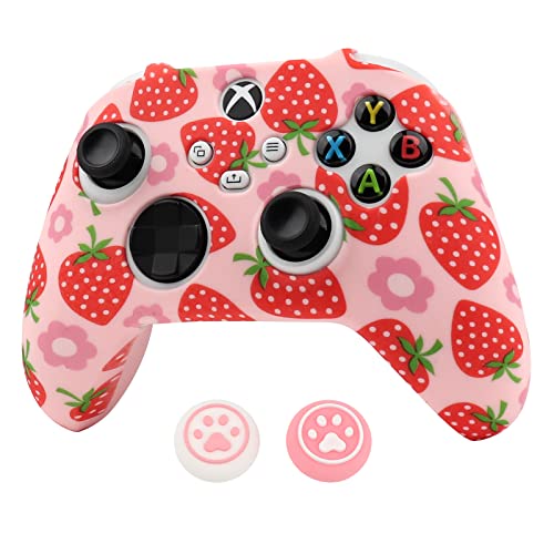 Ralan Schutzhülle für Xbox-Serie, mit 2 niedlichen Daumengriffen, Rosa, mit Controller-Schutzhülle, kompatibel mit Xbox-Serie, kabellos/kabelgebunden, Gamepad Joystick von RALAN