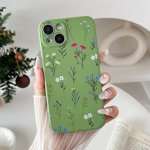 RALEAVO Blumen Handyhülle für iPhone 15 Pro Max, Hochwertiges Flüssig Silikon Stoßfeste Schutzhülle mit niedlichen Blumen Ultra Dünn mit Microfiber Matt Hülle für iPhone 15 Pro Max-Grün/Daisy RALEAVO Blumen Handyhülle für iPhone 15 Pro Max, Hochwertiges Flüssig Silikon Stoßfeste Schutzhülle mit niedlichen Blumen Ultra Dünn mit Microfiber Matt Hülle für iPhone 15 Pro Max-Grün/Daisy von RALEAVO