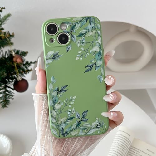RALEAVO Blumen Handyhülle für iPhone 15 Pro Max, Hochwertiges Flüssig Silikon Stoßfeste Schutzhülle mit niedlichen Blumen Ultra Dünn mit Microfiber Matt Hülle für iPhone 15 Pro Max-Grün/Blätter RALEAVO Blumen Handyhülle für iPhone 15 Pro Max, Hochwertiges Flüssig Silikon Stoßfeste Schutzhülle mit niedlichen Blumen Ultra Dünn mit Microfiber Matt Hülle für iPhone 15 Pro Max-Grün/Blätter von RALEAVO