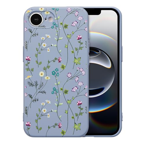 RALEAVO Blumen Handyhülle für iPhone 16e, Hochwertiges Flüssig Silikon Stoßfeste Schutzhülle mit niedlichen Blumenmustern, Ultra Dünn mit Microfiber Matt Hülle für iPhone 16e-Grau RALEAVO Blumen Handyhülle für iPhone 16e, Hochwertiges Flüssig Silikon Stoßfeste Schutzhülle mit niedlichen Blumenmustern, Ultra Dünn mit Microfiber Matt Hülle für iPhone 16e-Grau von RALEAVO