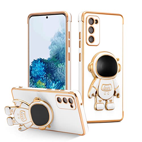 RALEAVO Kompatibel mit Samsung Galaxy S20 FE 5G Hülle mit süßem Astronaut Kickstand Design Stoßfeste Beschichtung Handyhülle für Galaxy S20 FE 5G-Weiß von RALEAVO