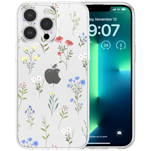RALEAVO Kompatibel mit iPhone 16 Pro Max Hülle, Klare Blumen Handyhülle für Mädchen, Weiches Silikon Stoßfest Schützende Bumper Handyhülle mit Niedlich Blumen Muster für iPhone 16 Pro Max - Weiß RALEAVO Kompatibel mit iPhone 16 Pro Max Hülle, Klare Blumen Handyhülle für Mädchen, Weiches Silikon Stoßfest Schützende Bumper Handyhülle mit Niedlich Blumen Muster für iPhone 16 Pro Max - Weiß von RALEAVO